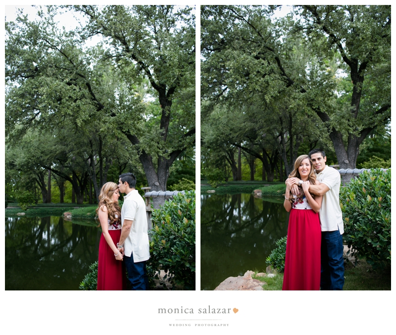 engagement portraits at the Fort Worth Botanical Gardens japanese gardens