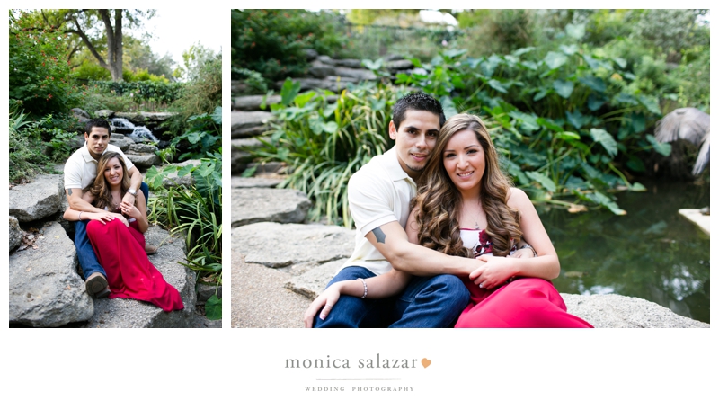engagement portraits at the Fort Worth Botanical Gardens